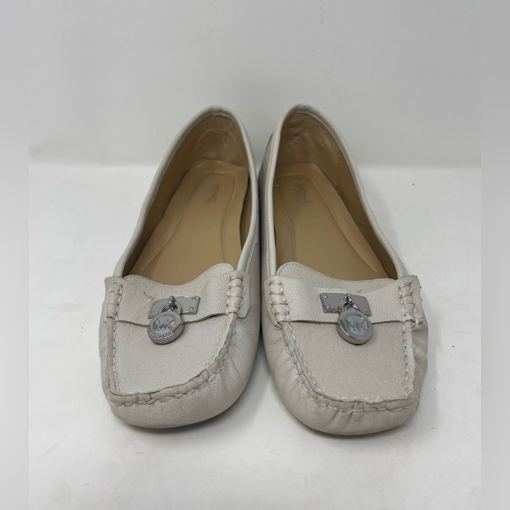 Michael Kors Women Gray Leather Loafers Flats Size 9.5 - Picture 2 of 9